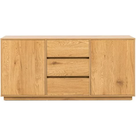 DECO IN PARIS Buffet Enfilade 3 Tiroirs 2 Portes En Bois Couleur Chêne SACHA - Bois Clair 3 DECO IN PARIS Buffet Enfilade 3 Tiroirs 2 Portes En Bois Couleur Chêne SACHA - Bois Clair – Image 3