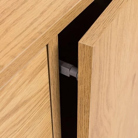 DECO IN PARIS Buffet Enfilade 3 Tiroirs 2 Portes En Bois Couleur Chêne SACHA - Bois Clair 5 DECO IN PARIS Buffet Enfilade 3 Tiroirs 2 Portes En Bois Couleur Chêne SACHA - Bois Clair – Image 5