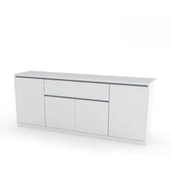AHD AMAZING HOME DESIGN Buffet Blanc Brillant 210cm Tiroir 4 Portes Entrée Salle À Manger Mito 7 AHD AMAZING HOME DESIGN Buffet Blanc Brillant 210cm Tiroir 4 Portes Entrée Salle À Manger Mito -Buffet et enfilade Soldes 46428196 3