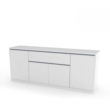 AHD AMAZING HOME DESIGN Buffet Blanc Brillant 210cm Tiroir 4 Portes Entrée Salle À Manger Mito 3 AHD AMAZING HOME DESIGN Buffet Blanc Brillant 210cm Tiroir 4 Portes Entrée Salle À Manger Mito – Image 3