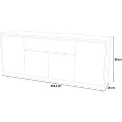 AHD AMAZING HOME DESIGN Buffet Blanc Brillant 210cm Tiroir 4 Portes Entrée Salle À Manger Mito 9 AHD AMAZING HOME DESIGN Buffet Blanc Brillant 210cm Tiroir 4 Portes Entrée Salle À Manger Mito -Buffet et enfilade Soldes 46428196 5