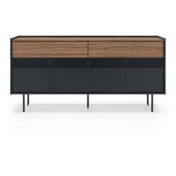 TEMAHOME - Buffet RADIO Noyer Et Noir Laqué - Noce E Lacca Nera