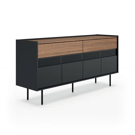 TEMAHOME - Buffet RADIO Noyer Et Noir Laqué - Noce E Lacca Nera 3 TEMAHOME - Buffet RADIO Noyer Et Noir Laqué - Noce E Lacca Nera – Image 3