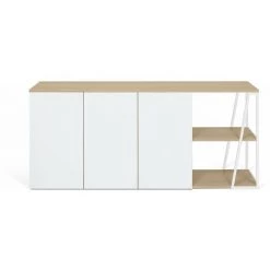 TEMAHOME - Buffet ALBI Chêne Clair Et Blanc Laqué - Rovere Chiaro E Lacca Bianca