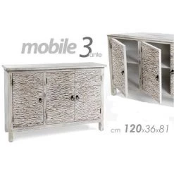 ARGONAUTA Buffet Mobile Blanc Vieilli Buffet Salon Cm 120 X 36 X 81 H -Buffet et enfilade Soldes 46487763 2