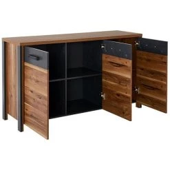 PRICE FACTORY Buffet 140cm Collection WINDSOR . Coloris Chêne Foncé Et Gris Anthracite. - Marron 6 PRICE FACTORY Buffet 140cm Collection WINDSOR . Coloris Chêne Foncé Et Gris Anthracite. - Marron -Buffet et enfilade Soldes 46767462 3