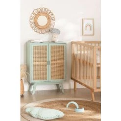 Buffet En Bois Avec 2 Portes En Bois Ralik Colors Design SKLUM Bois De Paulownia - Osier - Céladon -Buffet et enfilade Soldes 46798289 3