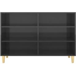 ASUPERMALL Buffet Noir Brillant 103,5x35x70 Cm Agglomere 8 ASUPERMALL Buffet Noir Brillant 103,5x35x70 Cm Agglomere -Buffet et enfilade Soldes 46890463 4