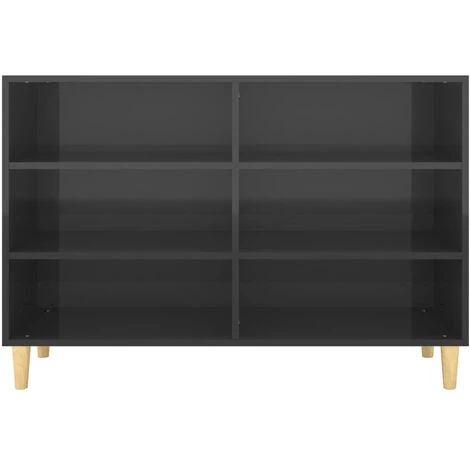 ASUPERMALL Buffet Noir Brillant 103,5x35x70 Cm Agglomere 4 ASUPERMALL Buffet Noir Brillant 103,5x35x70 Cm Agglomere – Image 4