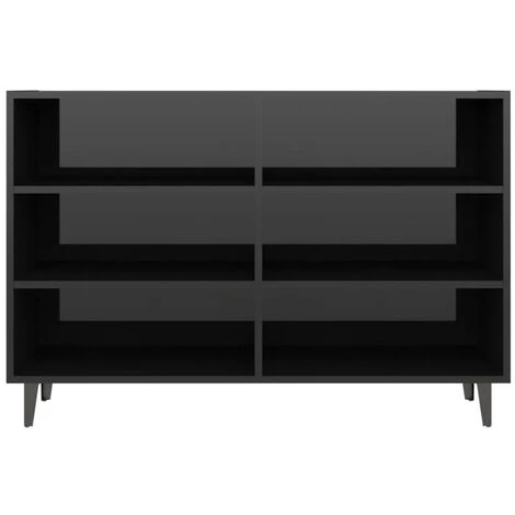 ASUPERMALL Buffet Noir Brillant 103,5x35x70 Cm Agglomere 4 ASUPERMALL Buffet Noir Brillant 103,5x35x70 Cm Agglomere – Image 4