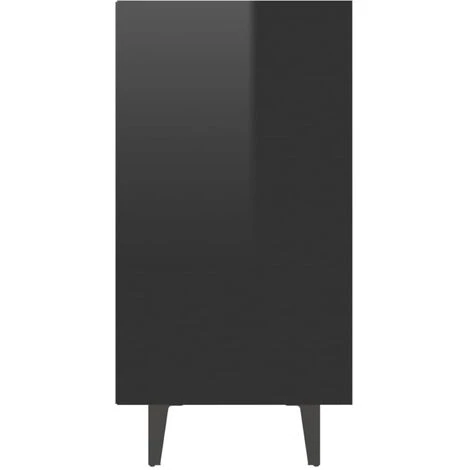 ASUPERMALL Buffet Noir Brillant 103,5x35x70 Cm Agglomere 5 ASUPERMALL Buffet Noir Brillant 103,5x35x70 Cm Agglomere – Image 5
