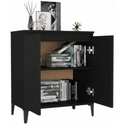 ASUPERMALL Buffet Noir 60x35x70 Cm Agglomere -Buffet et enfilade Soldes 46890474 3