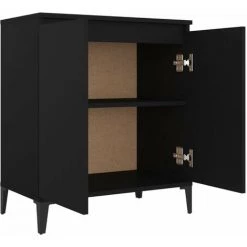 ASUPERMALL Buffet Noir 60x35x70 Cm Agglomere -Buffet et enfilade Soldes 46890474 4