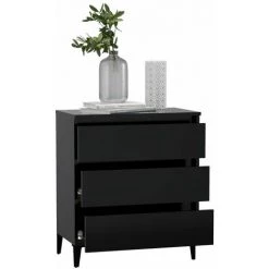ASUPERMALL Buffet Noir 60x35x69 Cm Agglomere 7 ASUPERMALL Buffet Noir 60x35x69 Cm Agglomere -Buffet et enfilade Soldes 46890481 3