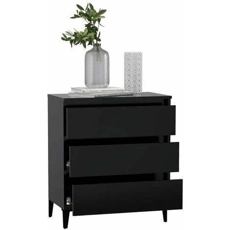 ASUPERMALL Buffet Noir 60x35x69 Cm Agglomere 3 ASUPERMALL Buffet Noir 60x35x69 Cm Agglomere – Image 3