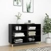 ASUPERMALL Buffet Noir 103,5x35x70 Cm Agglomere