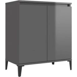 ASUPERMALL Buffet Gris Brillant 60x35x70 Cm Agglomere 6 ASUPERMALL Buffet Gris Brillant 60x35x70 Cm Agglomere -Buffet et enfilade Soldes 46890516 2