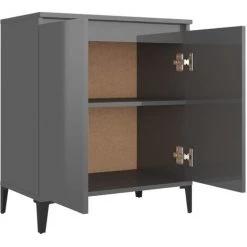 ASUPERMALL Buffet Gris Brillant 60x35x70 Cm Agglomere 8 ASUPERMALL Buffet Gris Brillant 60x35x70 Cm Agglomere -Buffet et enfilade Soldes 46890516 4