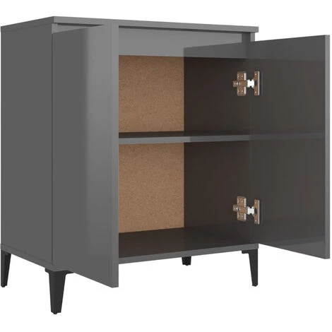 ASUPERMALL Buffet Gris Brillant 60x35x70 Cm Agglomere 4 ASUPERMALL Buffet Gris Brillant 60x35x70 Cm Agglomere – Image 4