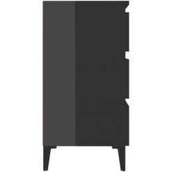 ASUPERMALL Buffet Gris Brillant 60x35x69 Cm Agglomere -Buffet et enfilade Soldes 46890537 5