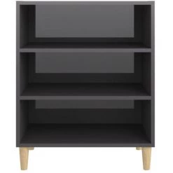 ASUPERMALL Buffet Gris Brillant 57x35x70 Cm Agglomere -Buffet et enfilade Soldes 46890550 4