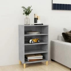 ASUPERMALL Buffet Gris Beton 57x35x90 Cm Agglomere