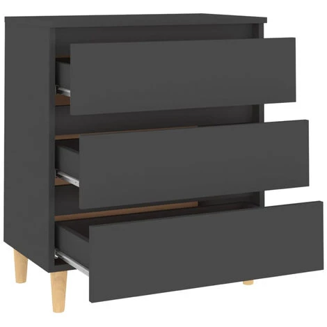 ASUPERMALL Buffet Gris 60x35x69 Cm Agglomere 4 ASUPERMALL Buffet Gris 60x35x69 Cm Agglomere – Image 4