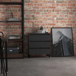 ASUPERMALL Buffet Gris 60x35x69 Cm Agglomere