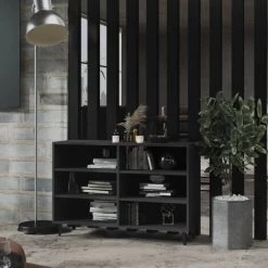 ASUPERMALL Buffet Gris 103,5x35x70 Cm Agglomere