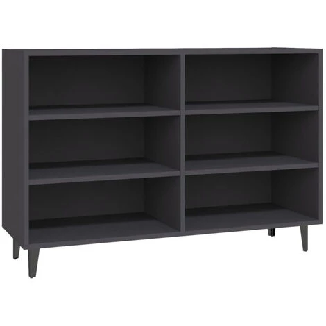 ASUPERMALL Buffet Gris 103,5x35x70 Cm Agglomere 2 ASUPERMALL Buffet Gris 103,5x35x70 Cm Agglomere – Image 2