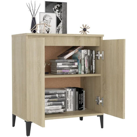 ASUPERMALL Buffet Chene Sonoma 60x35x70 Cm Agglomere 3 ASUPERMALL Buffet Chene Sonoma 60x35x70 Cm Agglomere – Image 3