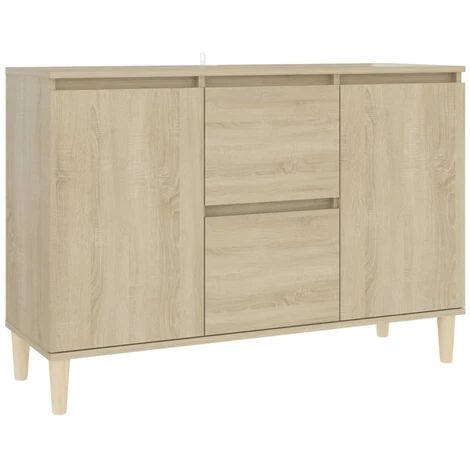 ASUPERMALL Buffet Chene Sonoma 103,5x35x70 Cm Agglomere 2 ASUPERMALL Buffet Chene Sonoma 103,5x35x70 Cm Agglomere â Image 2