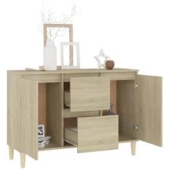 ASUPERMALL Buffet Chene Sonoma 103,5x35x70 Cm Agglomere 7 ASUPERMALL Buffet Chene Sonoma 103,5x35x70 Cm Agglomere -Buffet et enfilade Soldes 46890668 3