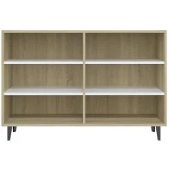 ASUPERMALL Buffet Blanc Et Chene Sonoma 103,5x35x70 Cm Agglomere -Buffet et enfilade Soldes 46890706 4