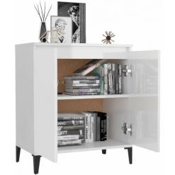 ASUPERMALL Buffet Blanc Brillant 60x35x70 Cm Agglomere 7 ASUPERMALL Buffet Blanc Brillant 60x35x70 Cm Agglomere -Buffet et enfilade Soldes 46890708 3