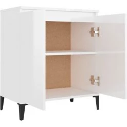 ASUPERMALL Buffet Blanc Brillant 60x35x70 Cm Agglomere 8 ASUPERMALL Buffet Blanc Brillant 60x35x70 Cm Agglomere -Buffet et enfilade Soldes 46890708 4