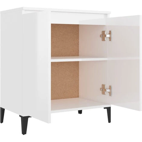 ASUPERMALL Buffet Blanc Brillant 60x35x70 Cm Agglomere 4 ASUPERMALL Buffet Blanc Brillant 60x35x70 Cm Agglomere – Image 4