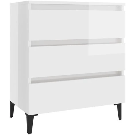 ASUPERMALL Buffet Blanc Brillant 60x35x69 Cm Agglomere 2 ASUPERMALL Buffet Blanc Brillant 60x35x69 Cm Agglomere – Image 2