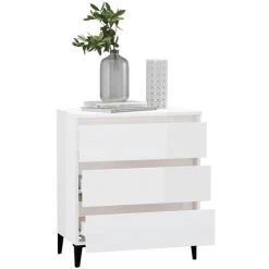 ASUPERMALL Buffet Blanc Brillant 60x35x69 Cm Agglomere 7 ASUPERMALL Buffet Blanc Brillant 60x35x69 Cm Agglomere -Buffet et enfilade Soldes 46890709 3