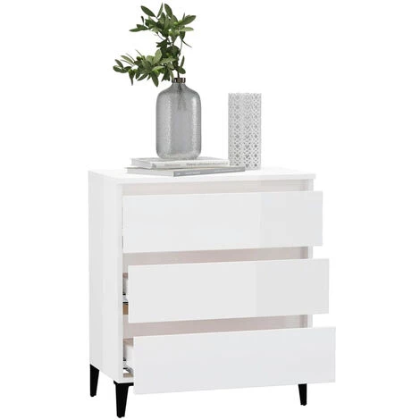 ASUPERMALL Buffet Blanc Brillant 60x35x69 Cm Agglomere 3 ASUPERMALL Buffet Blanc Brillant 60x35x69 Cm Agglomere – Image 3