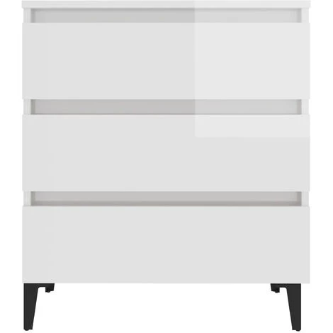 ASUPERMALL Buffet Blanc Brillant 60x35x69 Cm Agglomere 4 ASUPERMALL Buffet Blanc Brillant 60x35x69 Cm Agglomere – Image 4