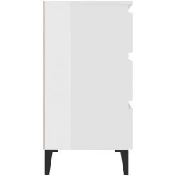 ASUPERMALL Buffet Blanc Brillant 60x35x69 Cm Agglomere 9 ASUPERMALL Buffet Blanc Brillant 60x35x69 Cm Agglomere -Buffet et enfilade Soldes 46890709 5