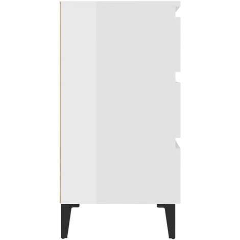 ASUPERMALL Buffet Blanc Brillant 60x35x69 Cm Agglomere 5 ASUPERMALL Buffet Blanc Brillant 60x35x69 Cm Agglomere – Image 5