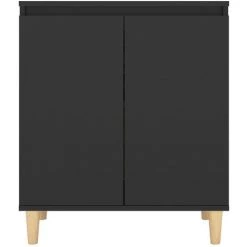 ASUPERMALL Buffet Avec Pieds En Bois Massif Noir 60x35x70 Cm Agglomere 9 ASUPERMALL Buffet Avec Pieds En Bois Massif Noir 60x35x70 Cm Agglomere -Buffet et enfilade Soldes 46890736 5