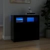 ASUPERMALL Buffet Avec Lumieres LED Noir 80x35x75 Cm