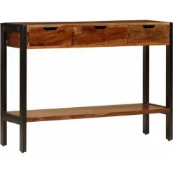ASUPERMALL Buffet Avec 3 Tiroirs 110x35x75 Cm Bois Massif De Sesham -Buffet et enfilade Soldes 46890773 3