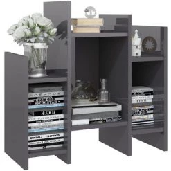 ASUPERMALL Armoire Laterale Gris Brillant 60x26x60 Cm Agglomere -Buffet et enfilade Soldes 46891239 4