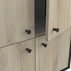 DANSMAMAISON Vaisselier 4 Portes Noir/Chêne - TYARI - L 60..5 X L 28.5 X H 75.5 Cm - Noir 7 DANSMAMAISON Vaisselier 4 Portes Noir/Chêne - TYARI - L 60..5 X L 28.5 X H 75.5 Cm - Noir -Buffet et enfilade Soldes 46894342 3