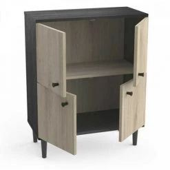 DANSMAMAISON Vaisselier 4 Portes Noir/Chêne - TYARI - L 60..5 X L 28.5 X H 75.5 Cm - Noir 8 DANSMAMAISON Vaisselier 4 Portes Noir/Chêne - TYARI - L 60..5 X L 28.5 X H 75.5 Cm - Noir -Buffet et enfilade Soldes 46894342 4