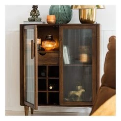 M-S Buffet 2 Portes 90x45x107 Cm En Manguier Marron - WIOTA